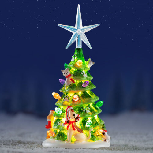 Guiding Light Hand Painted Ceramic Dog Christmas Tree - Sneak Peek Special Pricing 37% Off