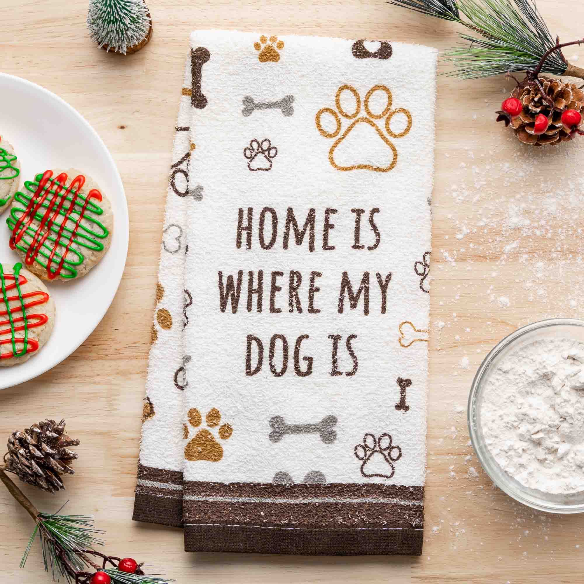 Image of Home is Where My Dog is - Kitchen Dog Towel (Set of 2) - Special Price 30% Saving