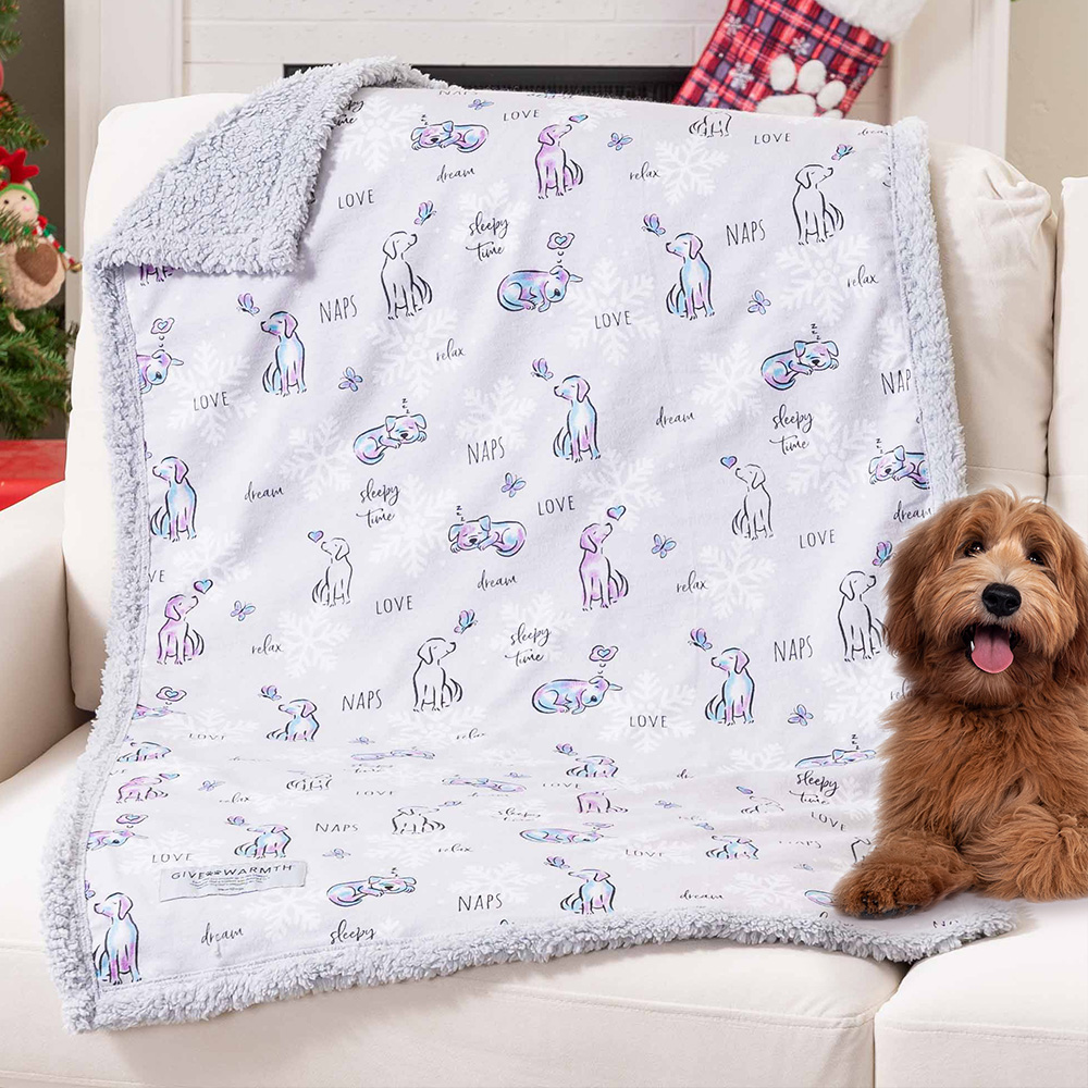 Image of Snuggle Pup & Butterfly- Flannel & Sherpa Dog Blanket 40