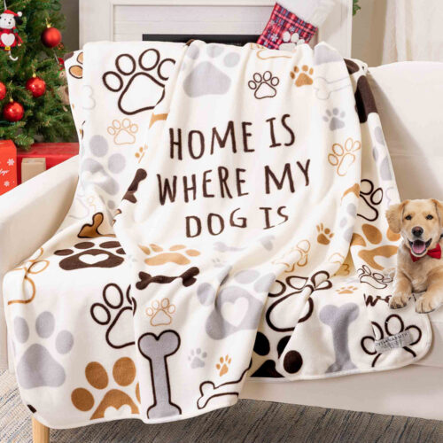 Home Is Where The Dog Is- Polar Fleece Dog Blanket 50" x 60"- Super Deal $24.86 (Limit 3 Per Customer)