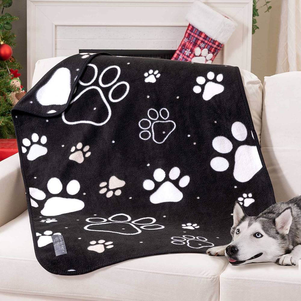 Image of Magical Midnight Paws- Polar Fleece Dog Blanket- Black 30"x 40" – Sneak Peek Special Pricing 40% Off