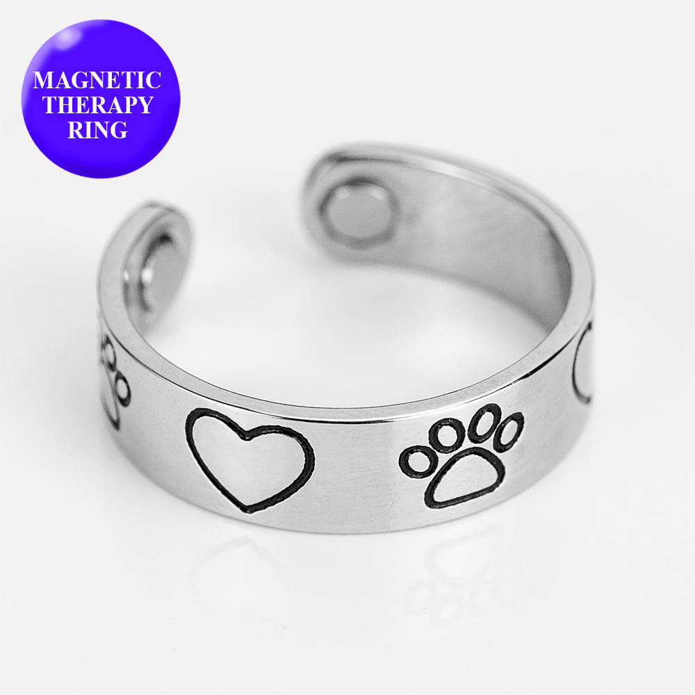Image of Limited Time Offer 20% OFF -Filled With Love Memorial Magnetic Therapy Ring - Feeds 5 Shelter Dogs in Honor of Your Beloved Pup