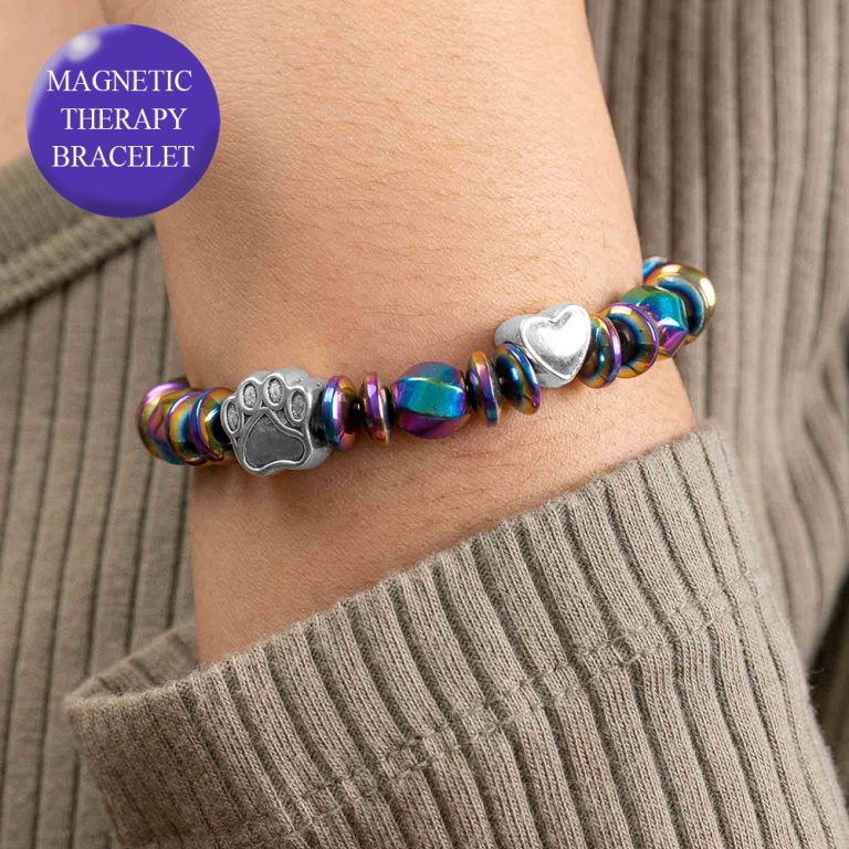 Second Chance Movement ™ Treasured Memories Rainbow Bridge Dog Memorial - Magnetic Therapy Bracelet