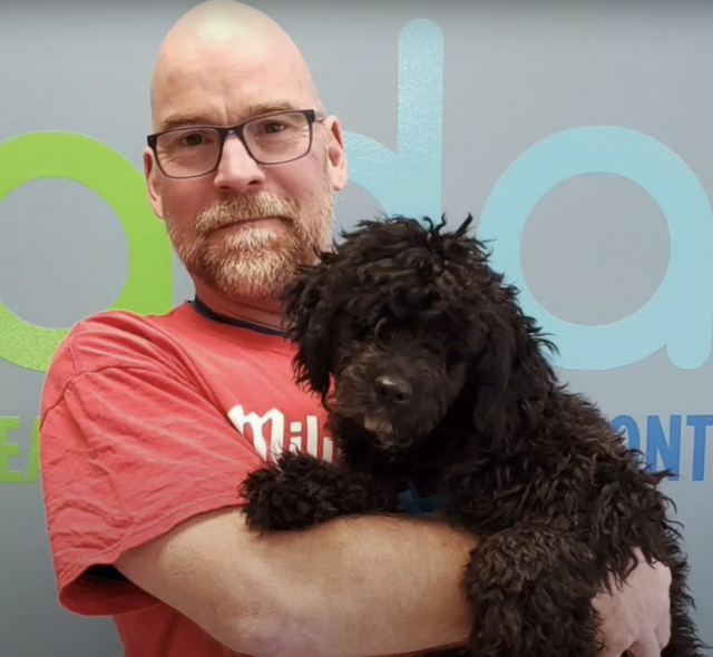 Milwaukee man adopting dog