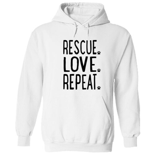 Rescue. Love. Repeat. Hoodie White – Deal 20% OFF!
