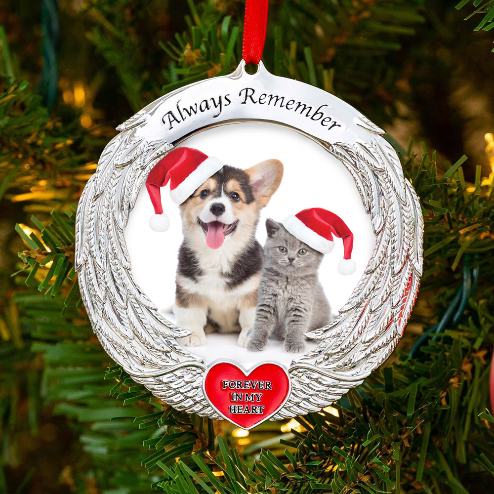 Image of Always Remember, Forever In Heart Dog Christmas Photo Frame Ornament- Early Black Friday Deal 25% OFF