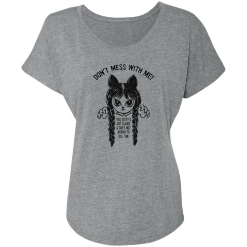 Wednesday’s Don’t Mess With Me Slouchy Tee Heather Grey