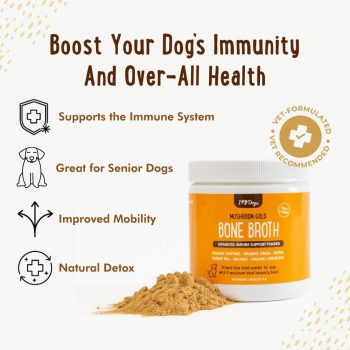 Bone Broth For Dogs Immune Support Powder - PLUS Mushroom Gold With ...