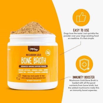 Bone Broth For Dogs Immune Support Powder - PLUS Mushroom Gold With ...