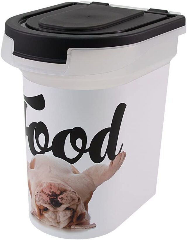 Dog food storage with Bulldog design