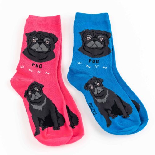 My Favorite Dog Breed Socks ❤️ Pug (Black) - 2 Set Collection