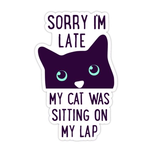 Sorry I'm Late My Cat is Sitting On My Lap - Cat Car Magnet