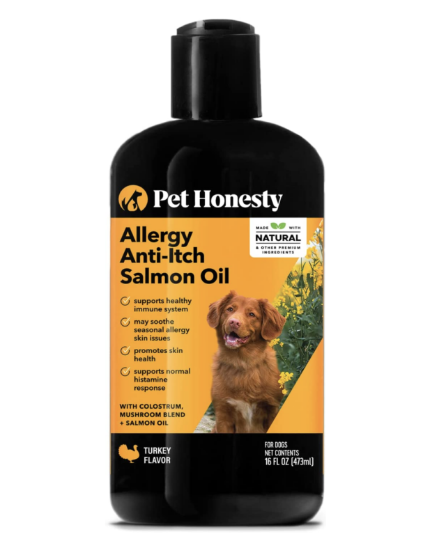 Pet Honesty Supplément d'huile de saumon pour chien contre les allergies