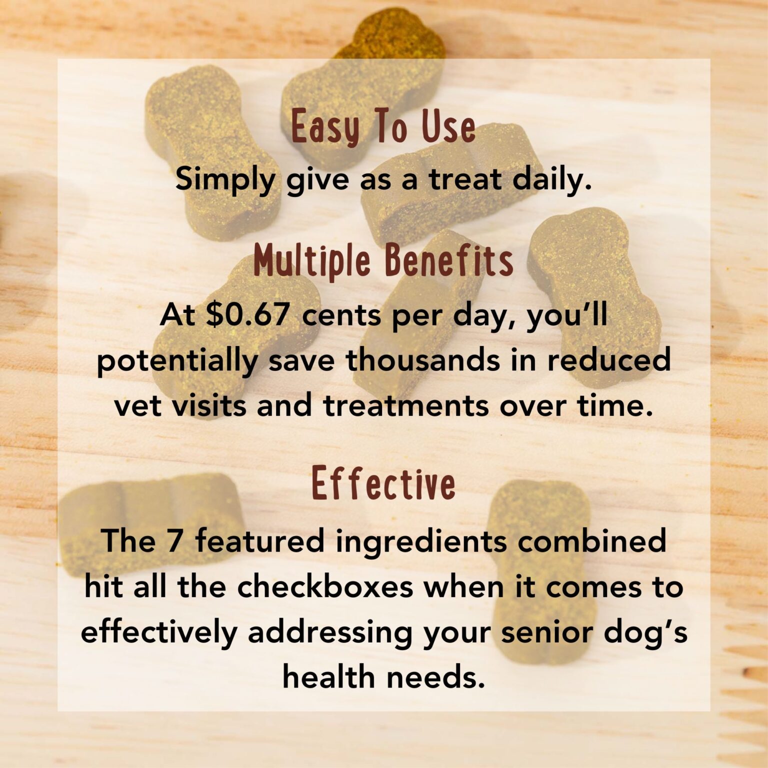 Image showcasing Senior Super 7 Daily MegaVitamin For Dogs 7-In-1 Antioxidant Anti-Aging ...