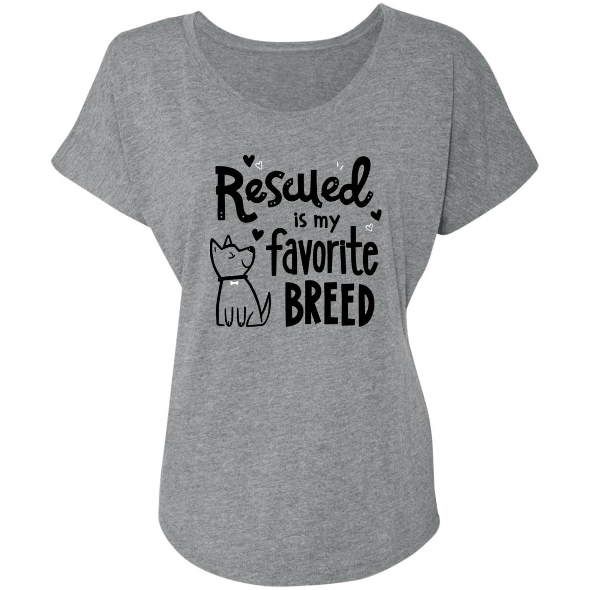 Image of Rescued Is My Favorite Breed Slouchy Tee Heather Grey
