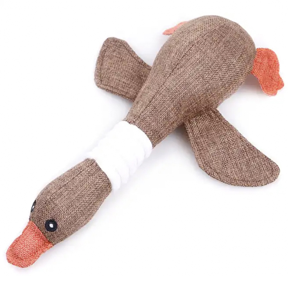 Image of Marvin The Mallard Duck Dog Plush Toy with Squeaker - Brown