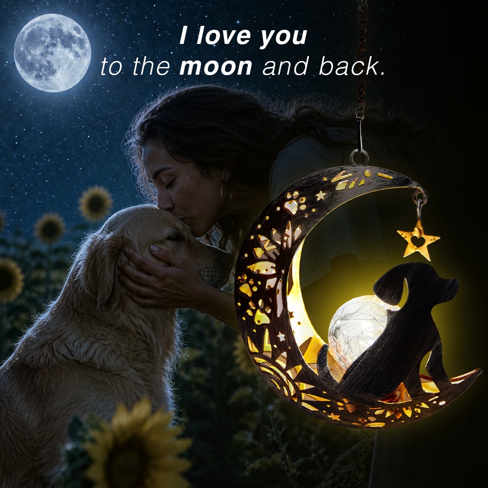 I Love You To The Moon & Back- The Ultimate Garden Solar Lantern for Dog Lovers - Image 5