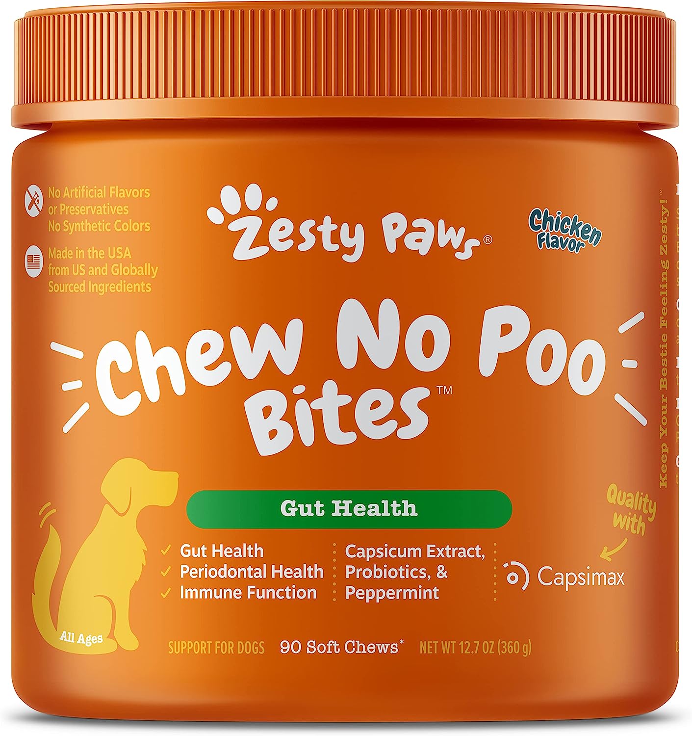 2. Zesty Paws Chew No Poo Bites for Dogs