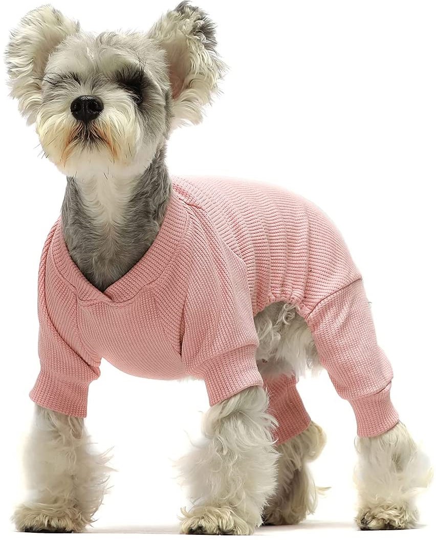 Fitwarm Basics 100% Cotton Lightweight Waffle Knit Dog Pajamas