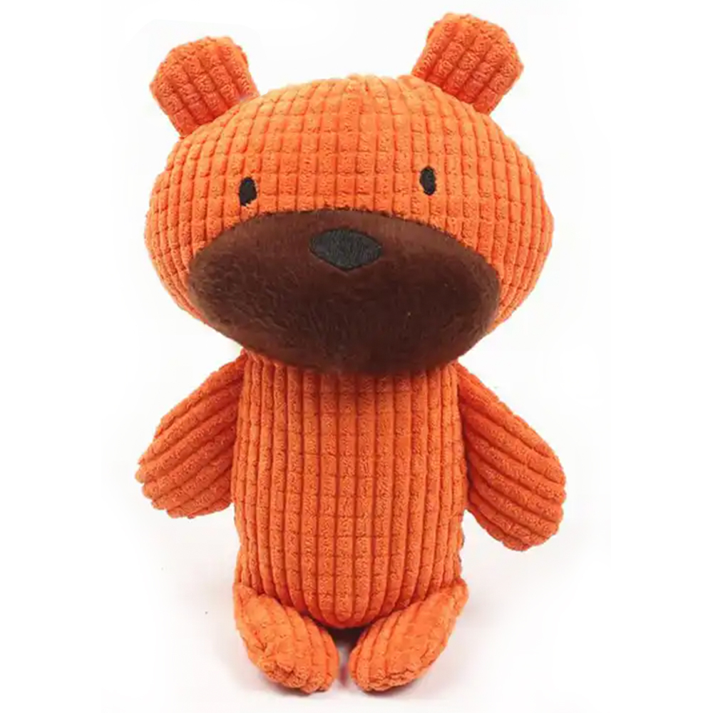 Pumpkin The Bear Dog Plush Toy with Squeaker