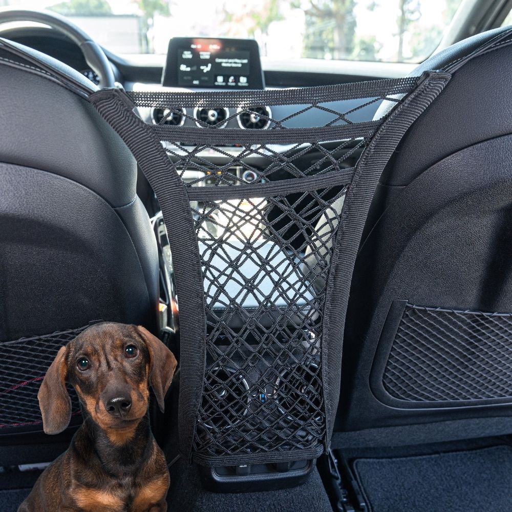Dog Car Barrier - Between Seat Mesh Net for Safety & Organization - Deal 74% Off!