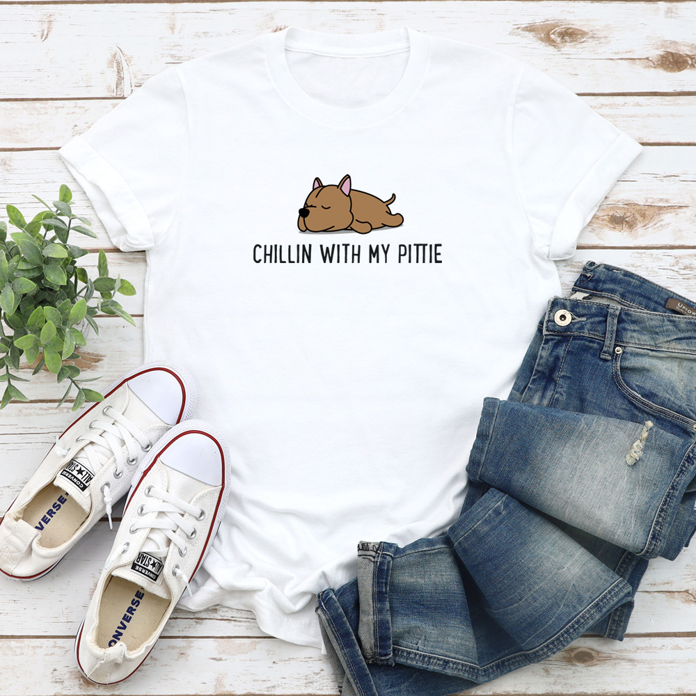 Chill'n With My Pittie Standard Tee White