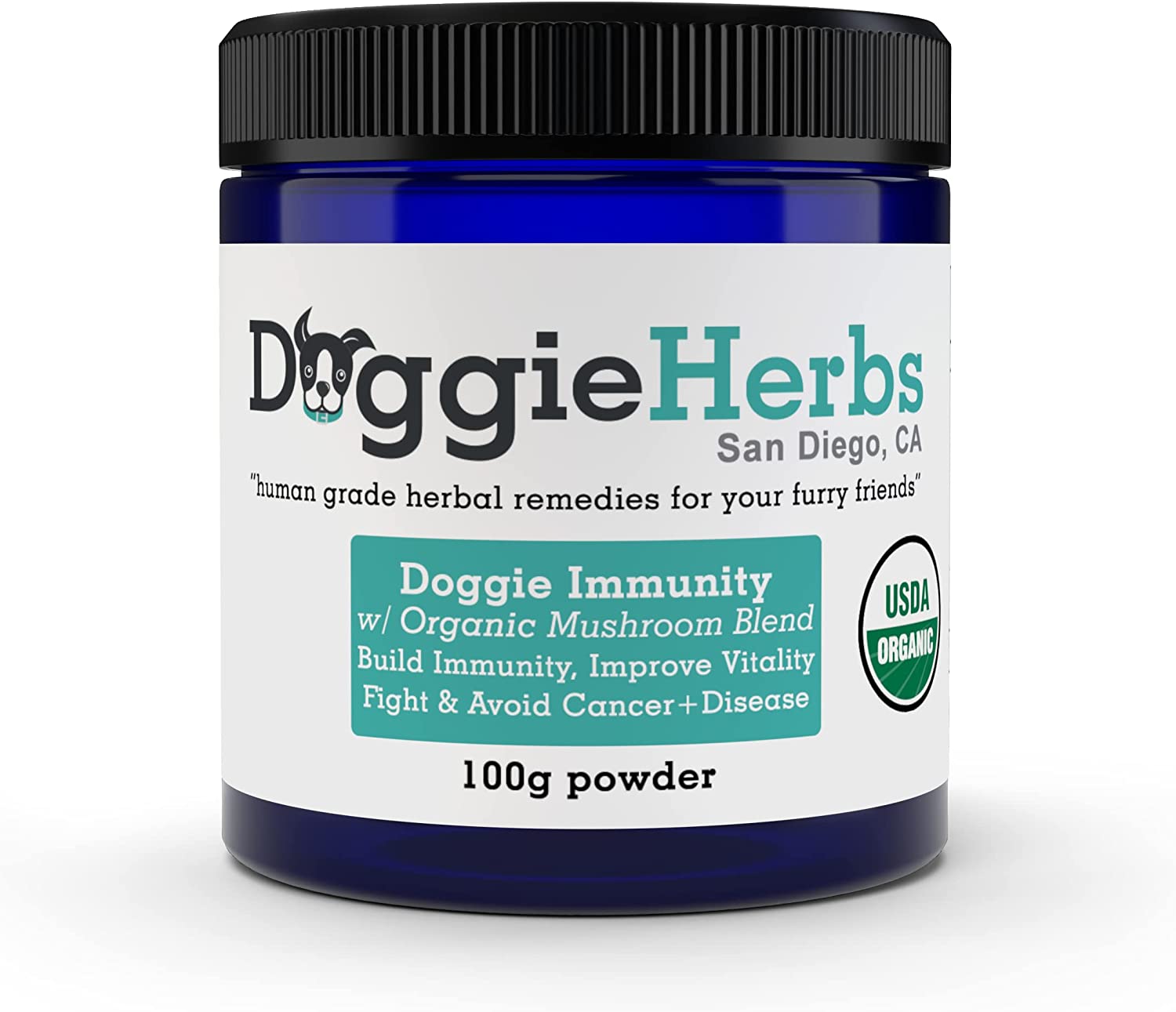 8. Doggie Herbs Organic Mushrooms Dog Supplements