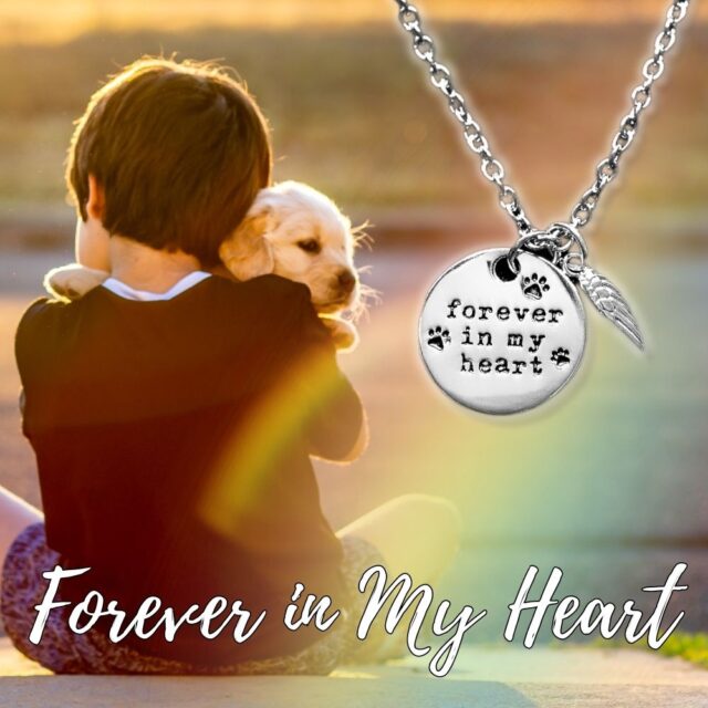 Forever in my heart memorial necklace