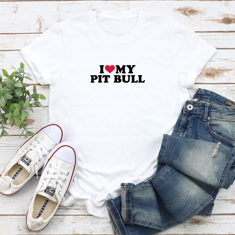 I Love My Pit Bull Standard Tee White