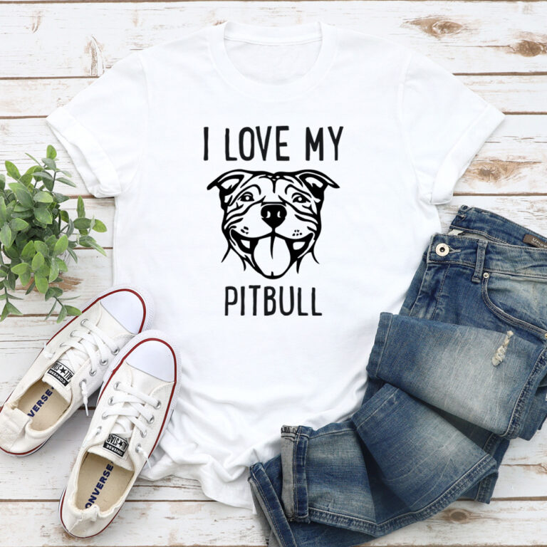 I Love My Pit Bull Standard Tee White