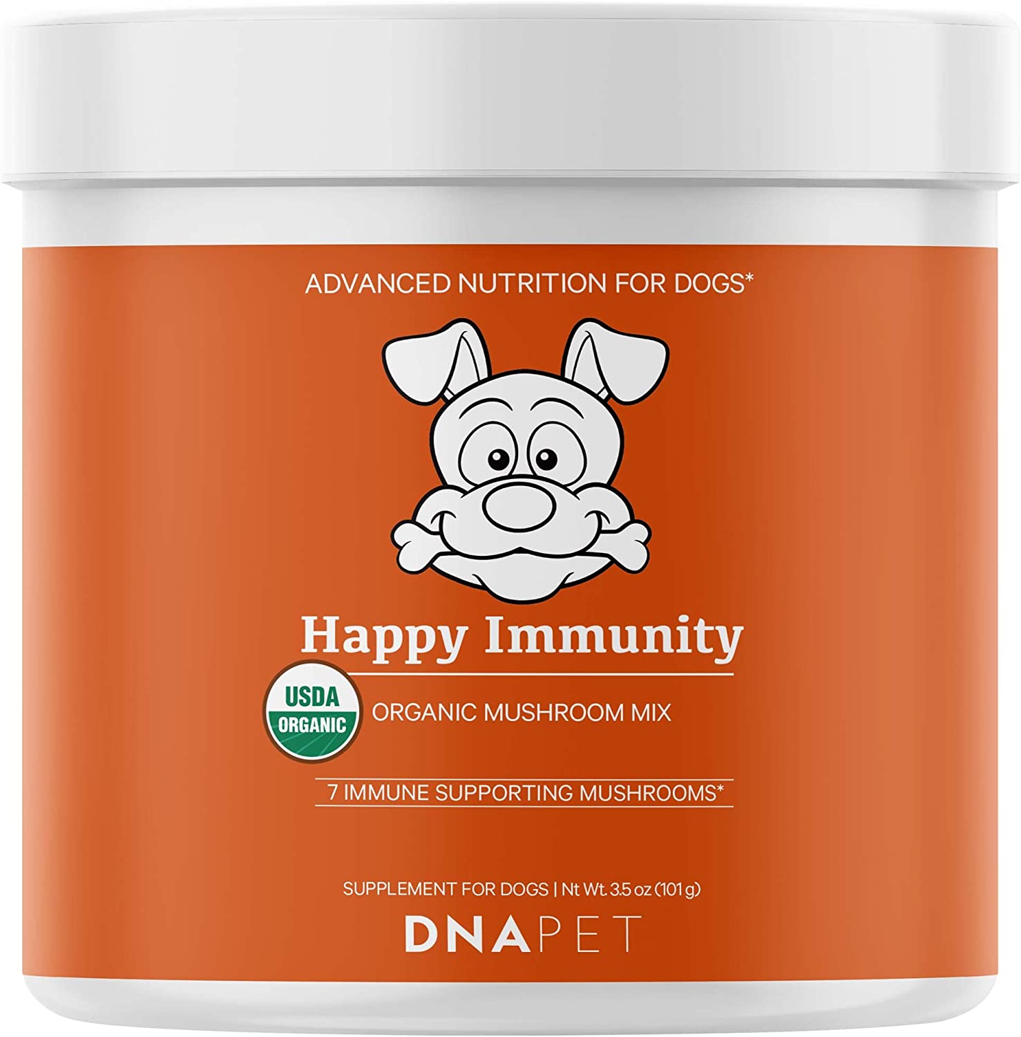 3. DNA PET Happy Immunity USDA Certified Organic Cordyceps Supplement for Dogs