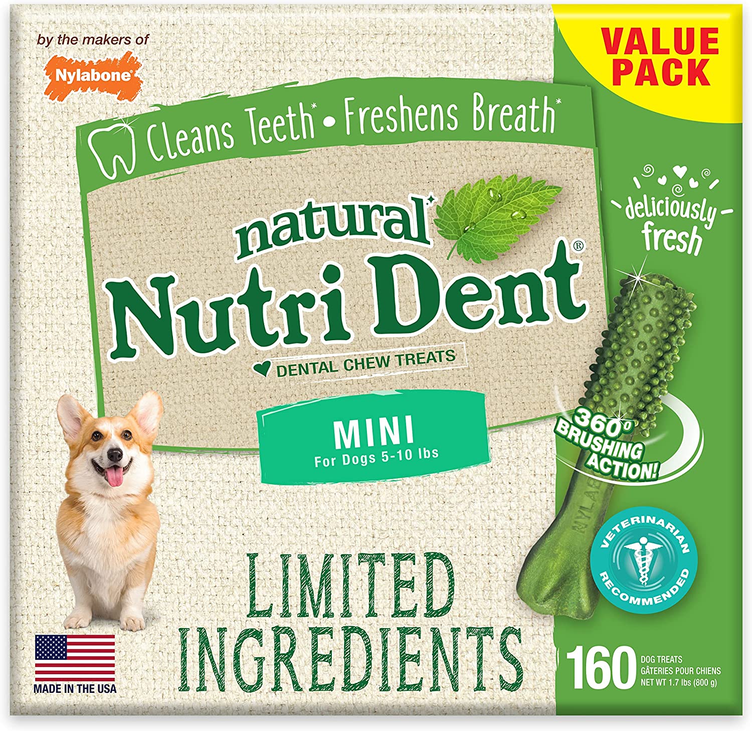 Nylabone Nutri Dent Natural Dental Chews for Dogs