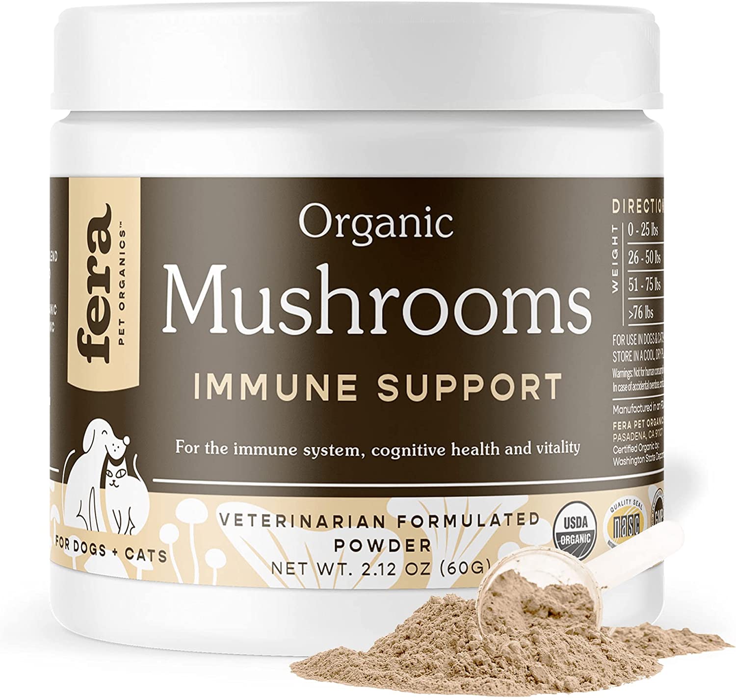 6. FERA PET ORGANICS Mushrooms Supplement for Dogs