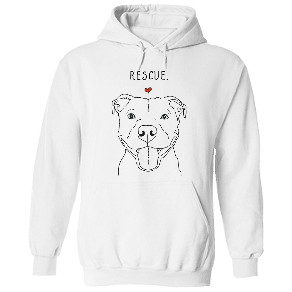 Rescue Love Pit Bulls Hoodie White