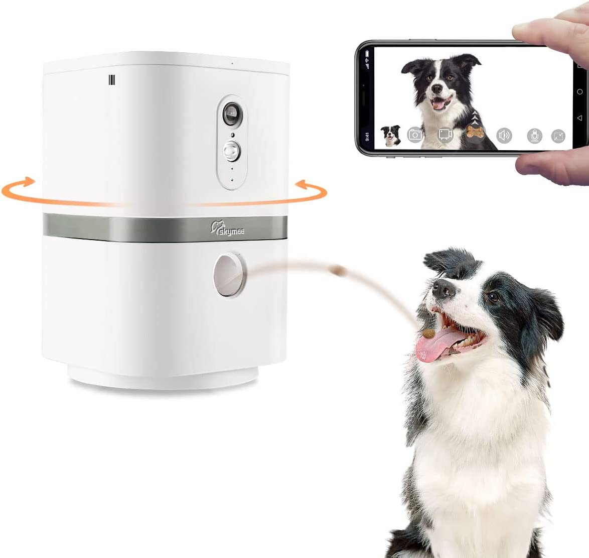 9. SKYMEE Petalk AI II Dog Camera Automatic Treat Dispenser