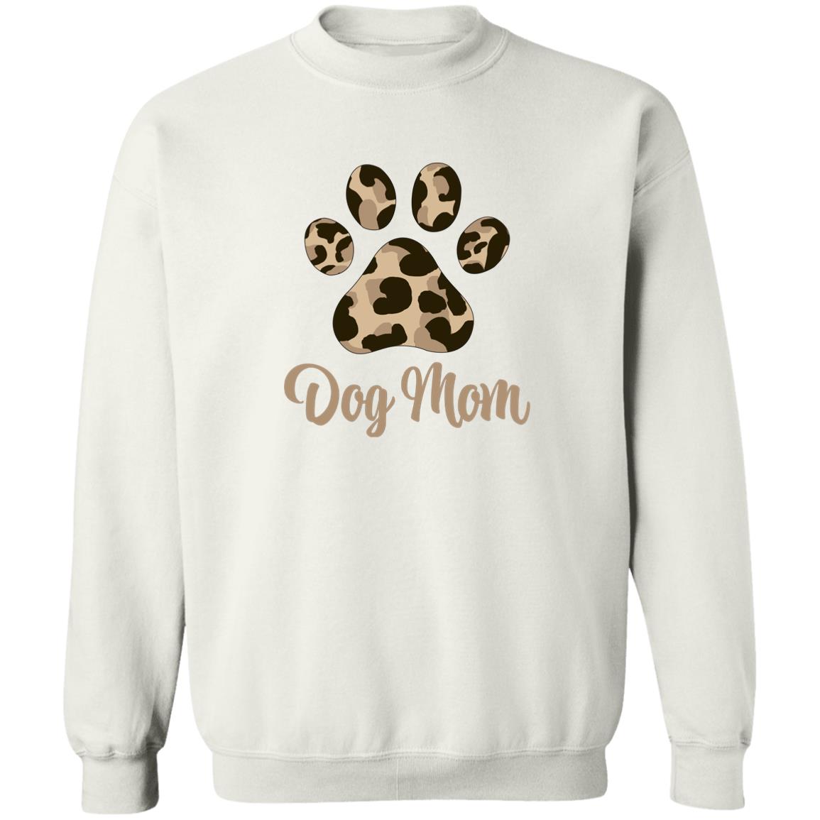 Awesome Dog Mom Leopard Paw Sweatshirt White