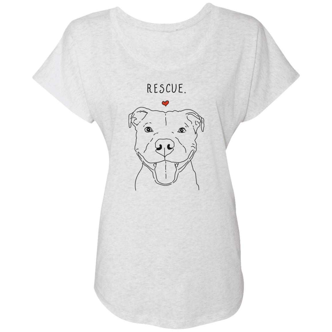 Rescue Love Pit Bulls Slouchy Tee Heather White