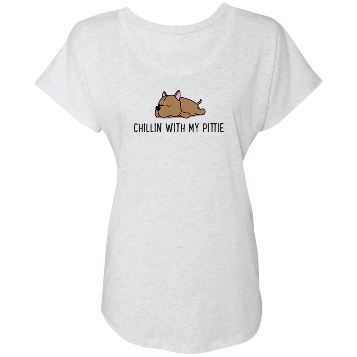 Chill'n With My Pittie Slouchy Tee Heather White
