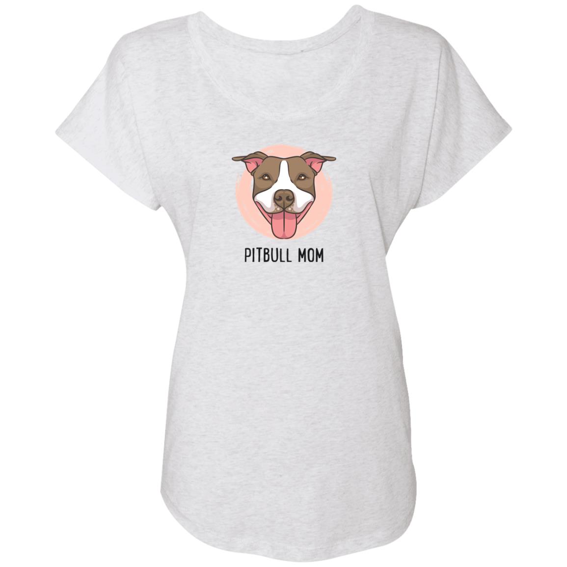 Happy Pit Bull Mom Slouchy Tee Heather White