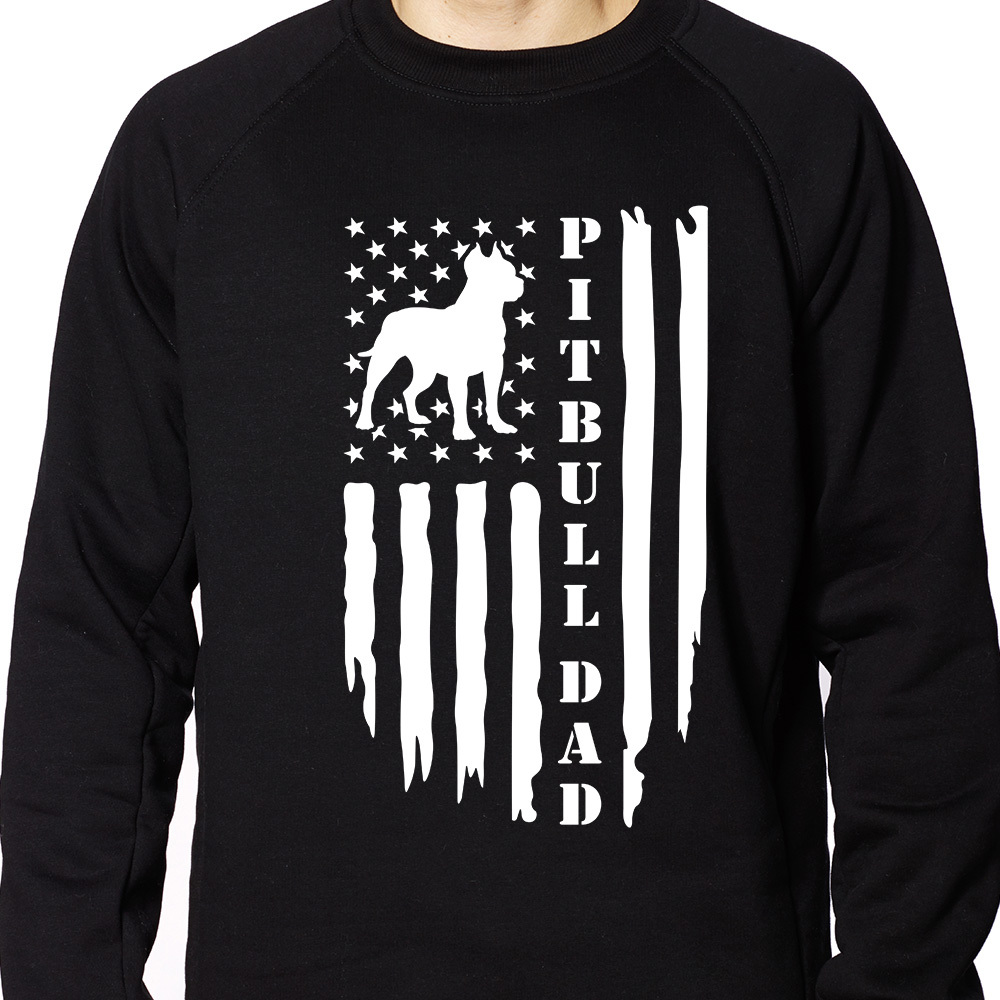 All American Pit Bull Dad Sweatshirt Black