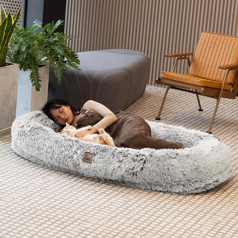 2. FunnyFuzzy Luxury Super Large Human Dog Bed