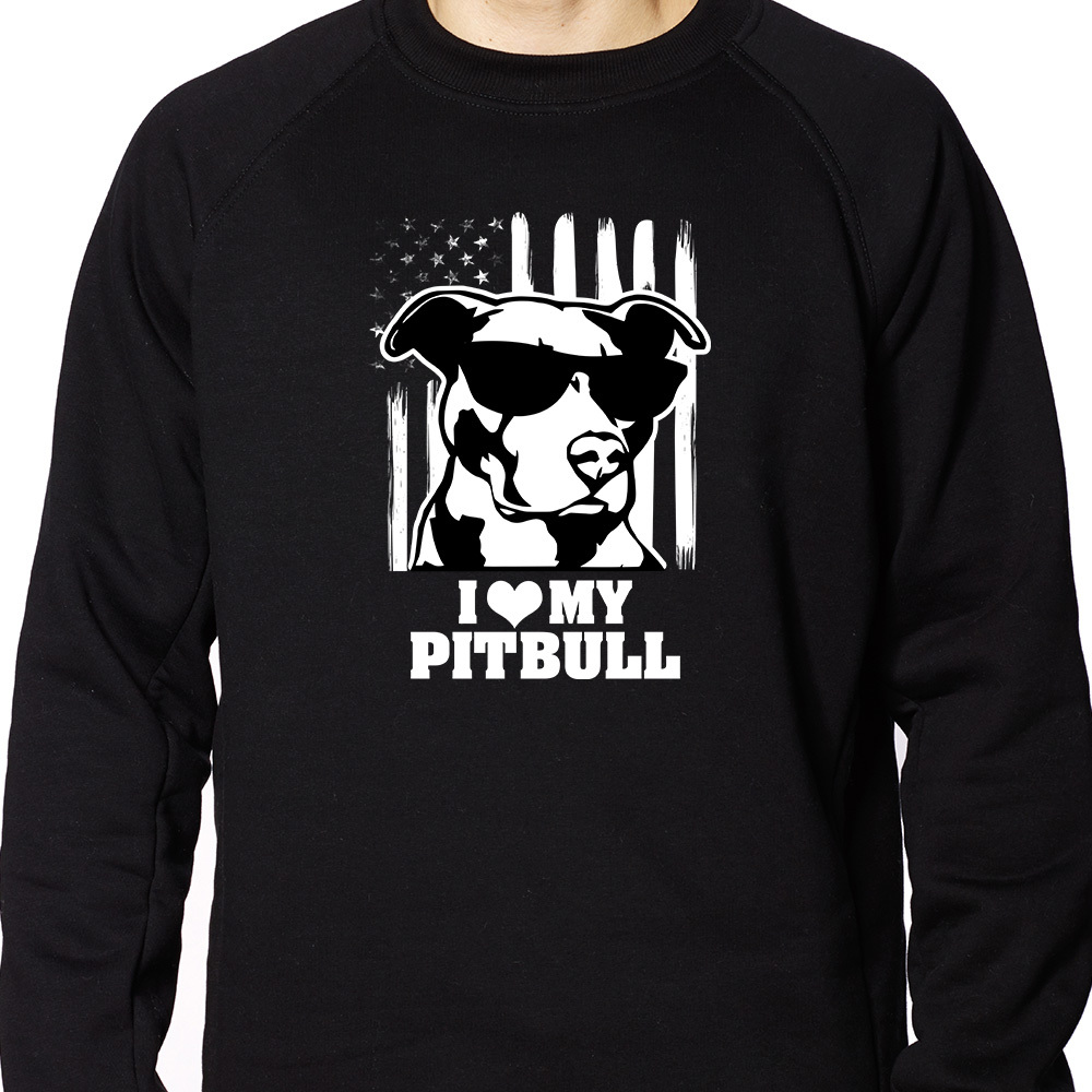 I Love My Pit Bull - Cool Pup Sweatshirt Black