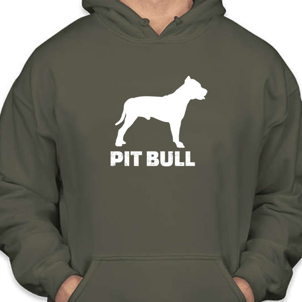 Pit Bull Lover Hoodie Military Green