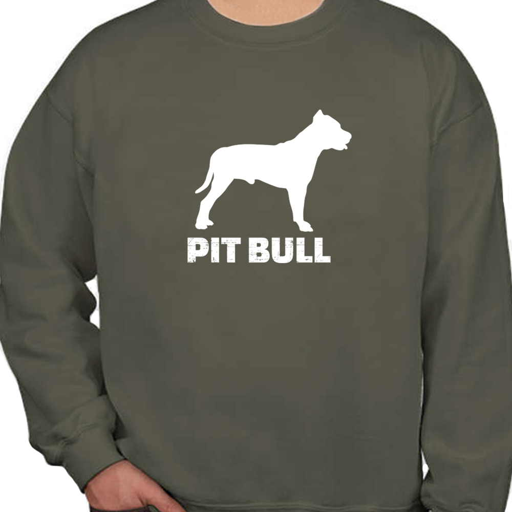 Pit Bull Lover Sweatshirt Military Green