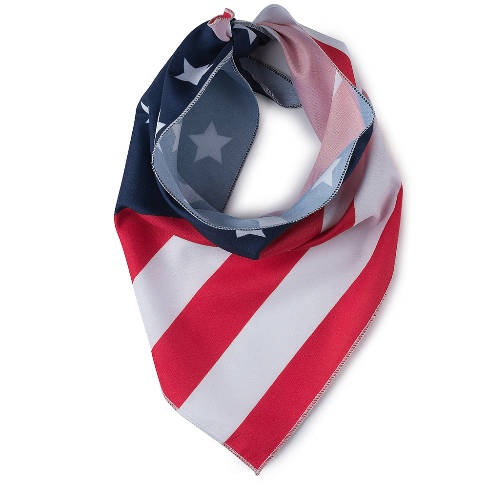 thumbnail image 2 of American Flag Bandana, Star Print Headband, Red And White, Independence 2 of 13