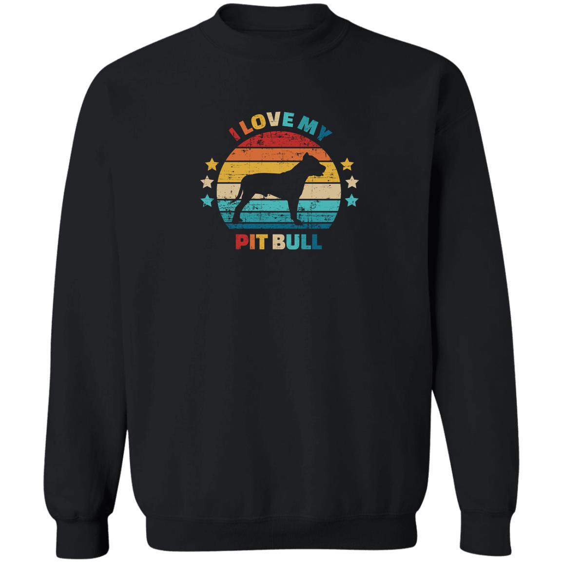 I Love My Pit Bull Retro Sweatshirt Black