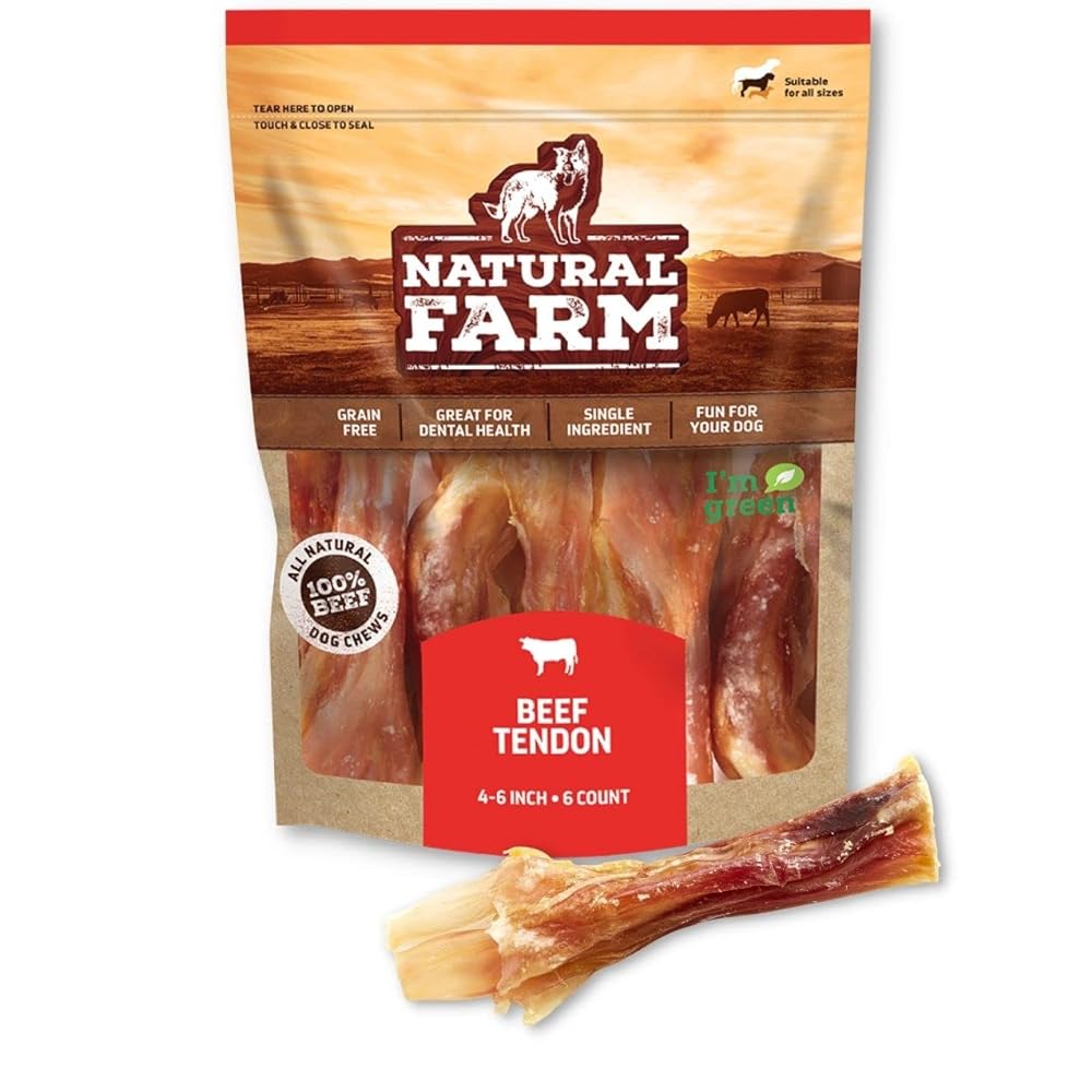 Natural Farm Extra-Thick Beef Tendons (4-6 Inch, 6 Pack)