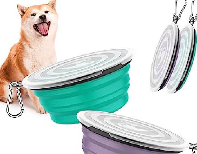 Pawaboo Collapsible Dog Bowl 2 Pack