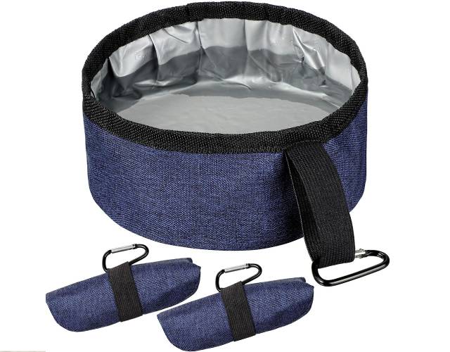 Meanplan 2 Pack Foldable Fabric Dog Dish