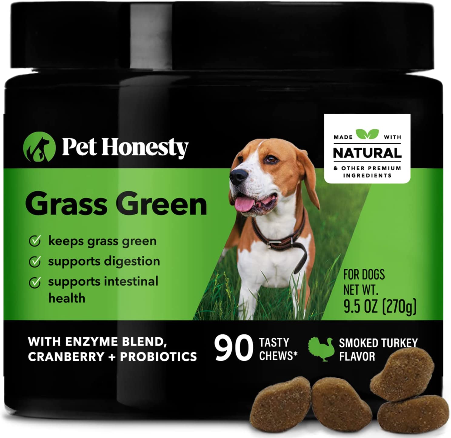 3. PetHonesty Grass Green Burn Spot Chews for Dogs
